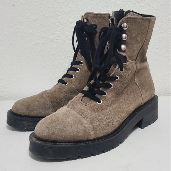 All saints  boots dusty cap toe combat moto boot - Picture 1 of 15